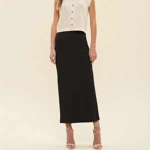Lola High Waist Side Slit Midi Pencil Skirt